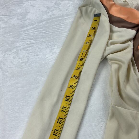 Vintage 70s Unbranded colorblock long sleeved fit and flare disco maxi dress, s - Picture 9 of 11